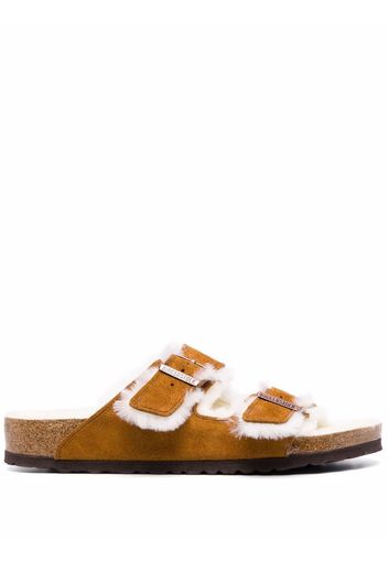 Birkenstock shearling-lined sandals - Marrone