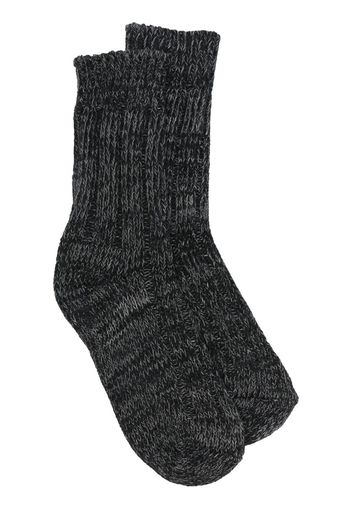 Birkenstock logo-patch ribbed-knit socks - Nero