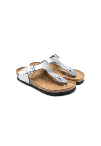 Birkenstock Kids Gizeh metallic thong sandals - Grigio