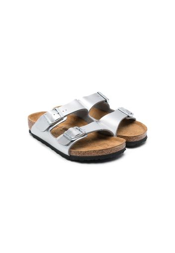 Birkenstock Kids Arizona metallic sandals - Grigio