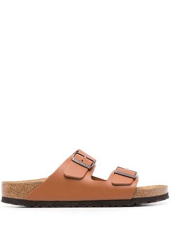 Birkenstock Arizona leather slides - Marrone