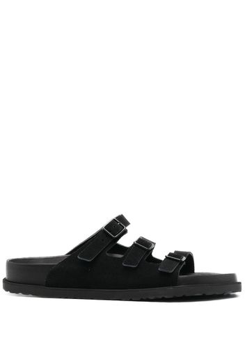 Birkenstock buckle-fastening suede slides - Nero