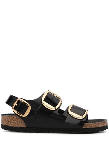 Birkenstock Milano leather flat sandals - Nero