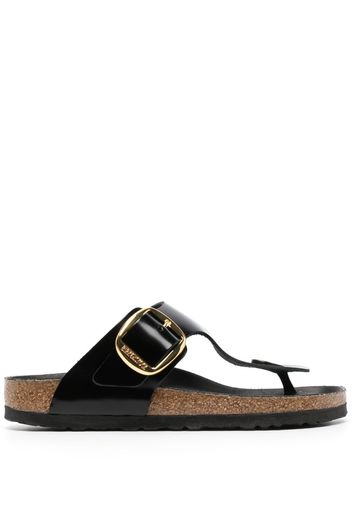 Birkenstock Gizeh logo-engraved leather sandals - Nero