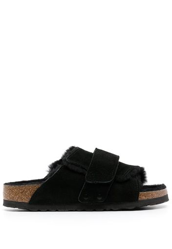 Birkenstock Kyoto shearling suede sandals - Nero