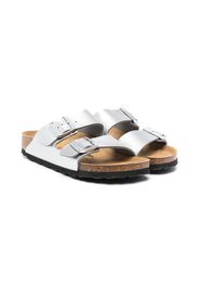 Birkenstock Kids metallic pool slides - Argento