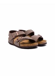 Birkenstock Kids buckle-fastening leather sandals - Marrone