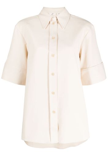 BITE Studios stretch-cotton short-sleeve shirt - Toni neutri