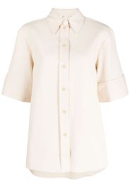 BITE Studios stretch-cotton short-sleeve shirt - Toni neutri