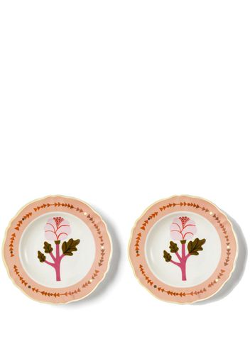 Bitossi Home Botanica porcelain set of two plates - ROSA