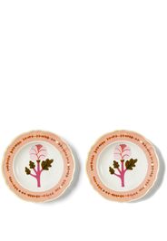 Bitossi Home Botanica porcelain set of two plates - ROSA