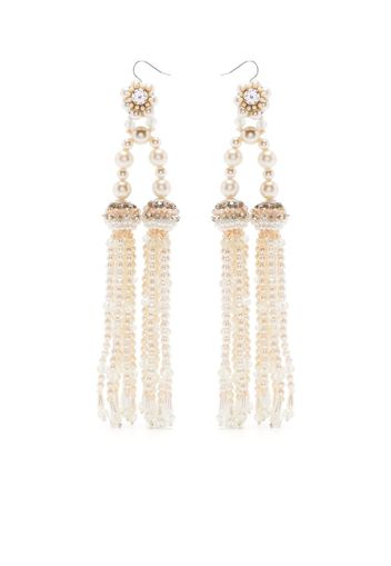 Biyan pearl-detail chandelier earrings - Toni neutri