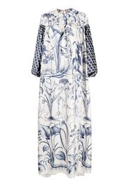 Biyan wide-style floral-print dress - Blu