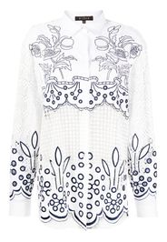 Biyan floral-embroidered long-sleeve shirt - Bianco