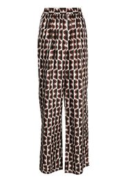 Biyan straight-leg graphic-print trousers - Marrone