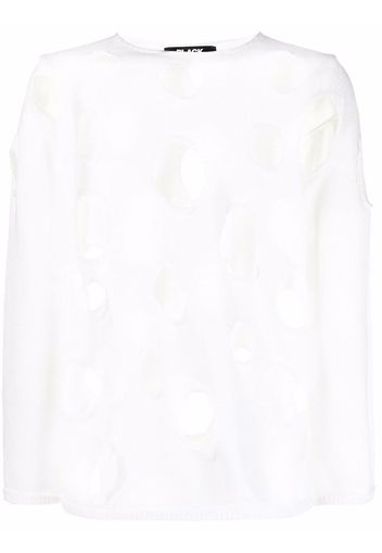 Black Comme Des Garçons cut-out hole jumper - Bianco