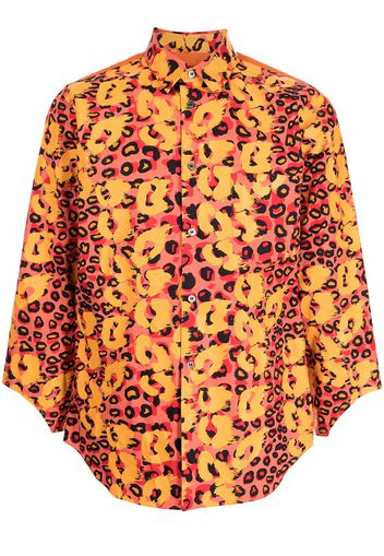 Black Comme Des Garçons x Filip Pagowski print cut-out cuff shirt - Rosso