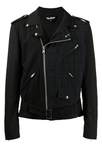 Black Comme Des Garçons Giacca biker tartan - Nero