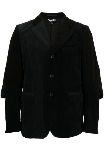 Black Comme Des Garçons single-breasted corduroy blazer - Nero