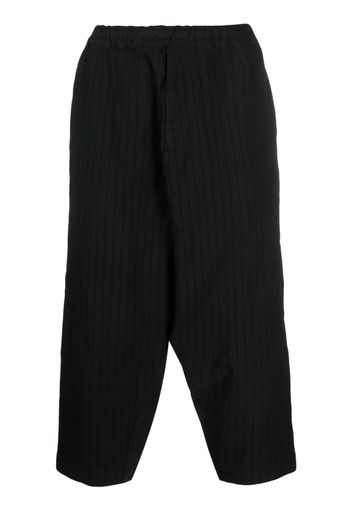 Black Comme Des Garçons striped drop-crotch trousers - Nero