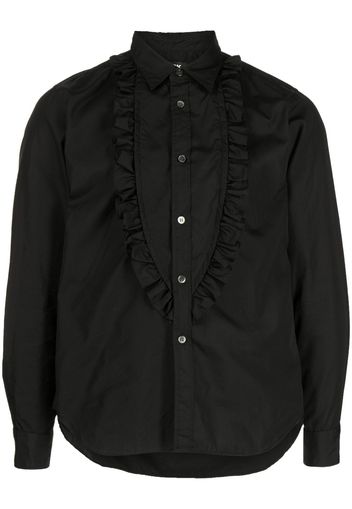 Black Comme Des Garçons Camicia a maniche lunghe con ruches - Nero