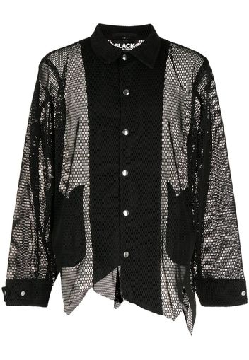 Black Comme Des Garçons Giacca-camicia asimmetrica - Nero