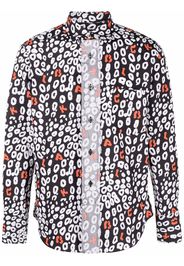 Black Comme Des Garçons leopard-print cotton shirt - Nero