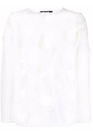 Black Comme Des Garçons cut-out hole jumper - Bianco