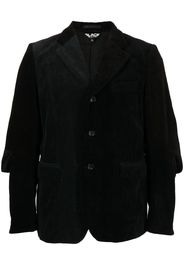 Black Comme Des Garçons single-breasted corduroy blazer - Nero