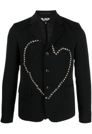 Black Comme Des Garçons heart stud embellished wool jacket - Nero