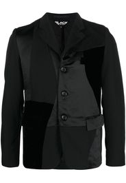 Black Comme Des Garçons patchwork single-breasted blazer - Nero