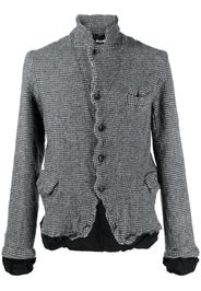 Black Comme Des Garçons check-print wool blazer - Grigio