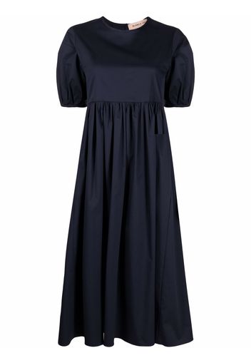 Blanca Vita gathered short-sleeved dress - Blu