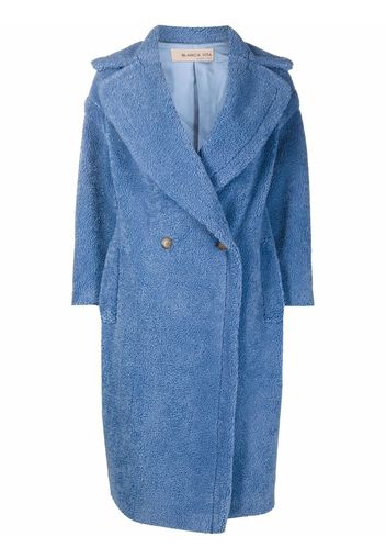 Blanca Vita Tuia double-breasted teddy coat - Blu