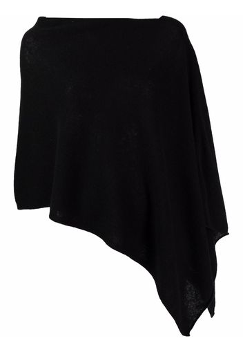 Blanca Vita asymmetric draped cashmere poncho - Nero