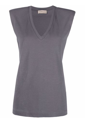 Blanca Vita sleeveless V-neck top - Grigio