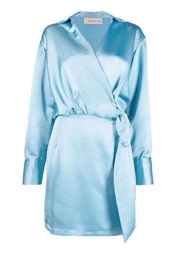 Blanca Vita wrap-style satin-effect dress - Blu