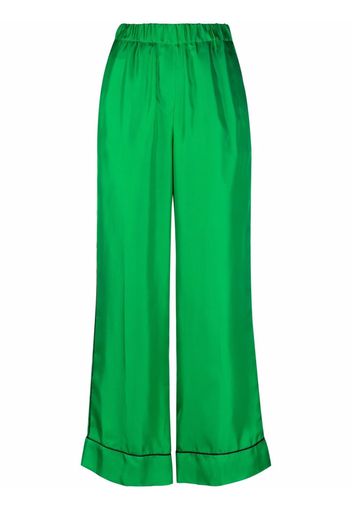 Blanca Vita satin-effect wide-leg trousers - Verde