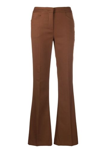 Blanca Vita pressed-crease flared trousers - Marrone