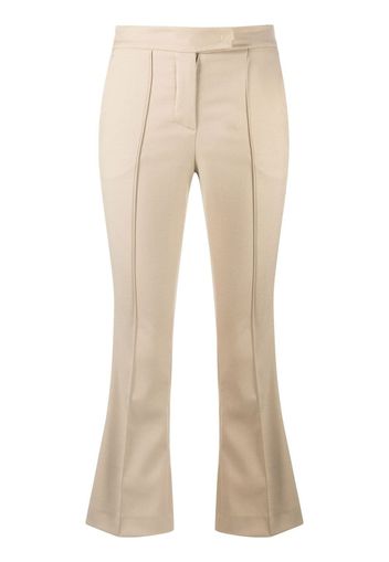 Blanca Vita Portula pintuck-detail cropped trousers - Toni neutri