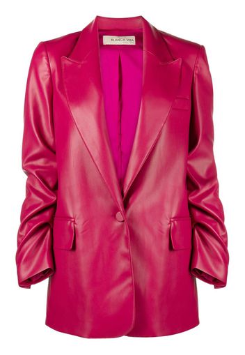 Blanca Vita faux-leather single-breasted blazer - Rosa