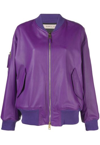 Blanca Vita Bomber in finta pelle - Viola