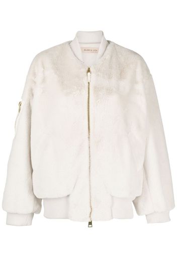 Blanca Vita faux-fur bomber jacket - Bianco