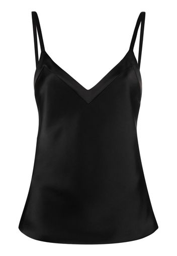 Blanca Vita V-neck satin top - Nero