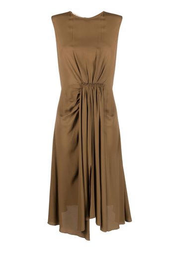 Blanca Vita gathered-detail sleeveless dress - Marrone