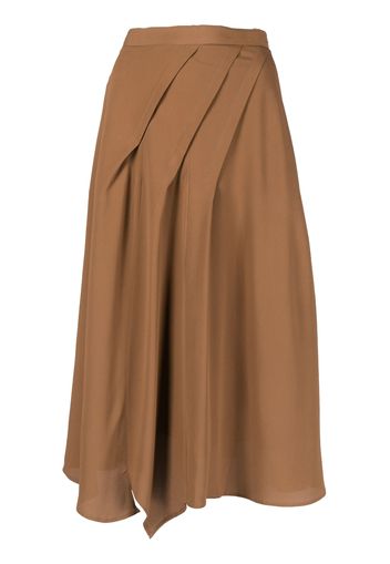 Blanca Vita draped midi skirt - Marrone