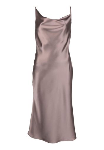 Blanca Vita drapped-back satin-finish dress - Toni neutri