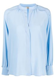 Blanca Vita band-collar silk shirt - Blu