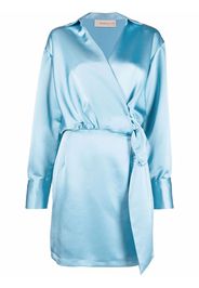 Blanca Vita wrap-style satin-effect dress - Blu