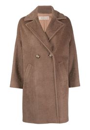 Blanca Vita Tuia textured double-breasted coat - Marrone